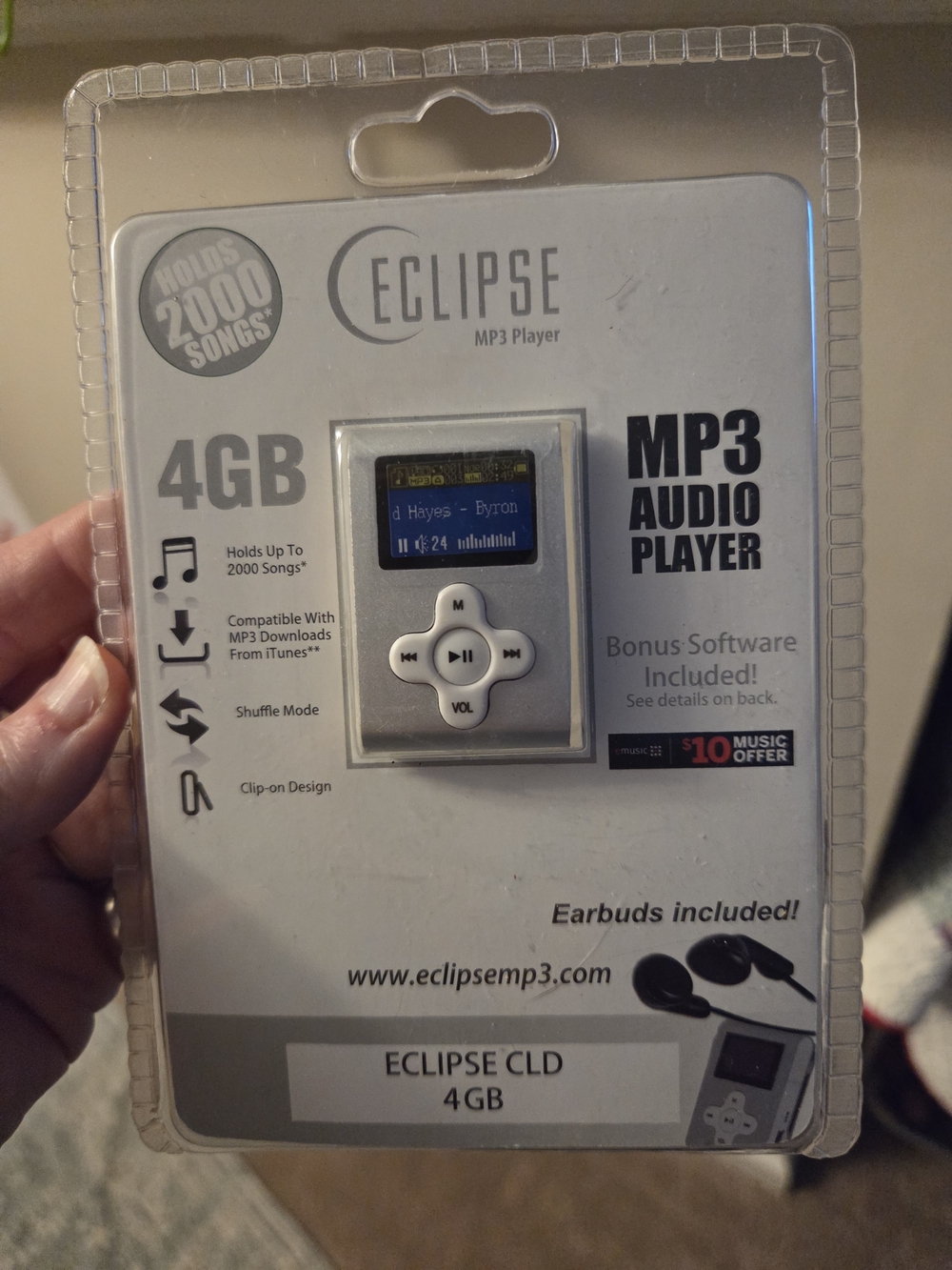 Eclipse CLD 4GB Silver MP3 Audio Player 2000 Songs With Headphones New Sealed
